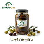 shuddhogram-premium-jolpai-achar-jar-photography pure-olive-pickle-made-with-wood-pressed-mustard-oil organic-jolpai-achar-by-shuddhogram-chemical-free traditional-bangladeshi-style-olive-pickle-bottle