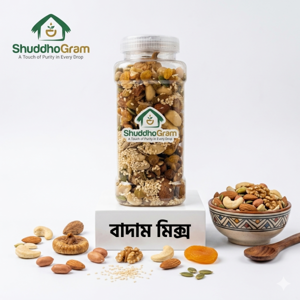 শুদ্ধগ্রাম প্রিমিয়াম বাদাম মিক্স প্যাকেট - ১১টি সুপারফুডের সমাহার | ShuddhoGram Premium Nut Mix Packet - Blend of 11 Superfoods